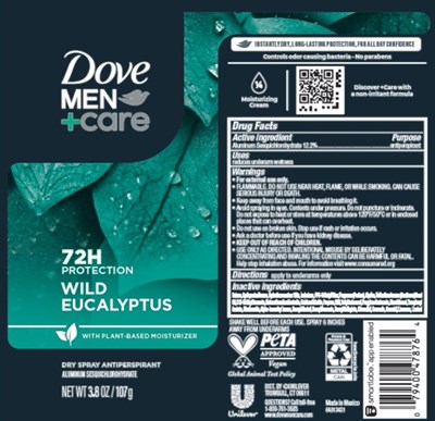 Label (Dove Men Care Wild Eucalyptus 72h Protection Dry Spray Antiperspirant   Artwork)